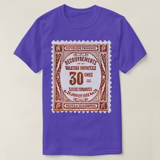 ヴィンテージフランスのフランス切手デザイン Tシャツ (デザイン正面)