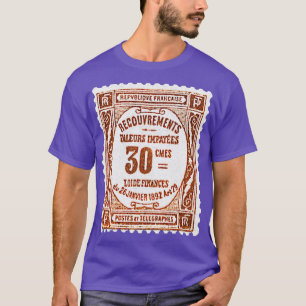 ヴィンテージフランスのフランス切手デザイン Tシャツ