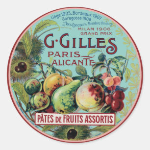 ヴィンテージフランスのフルーツラベル ラウンドシール