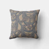 ヴィンテージフランスのフローラアールヌーボーブルー クッション (裏面)