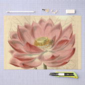 ヴィンテージフランスのフローラエフェメラデカップピンクのティス 薄葉紙 (クラフト)