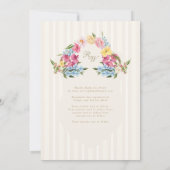 ヴィンテージフランスのフローラクレストブライダルシャワー 招待状 (裏面)