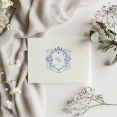 ヴィンテージフランスのフローラクレストRSVP応答カード 出欠カード