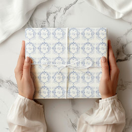 ヴィンテージフランスのフローラダブルモノグラム結婚ズ ラッピングペーパー