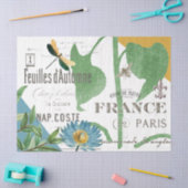 ヴィンテージフランスのフローラデザイン 薄葉紙 (クラフト)