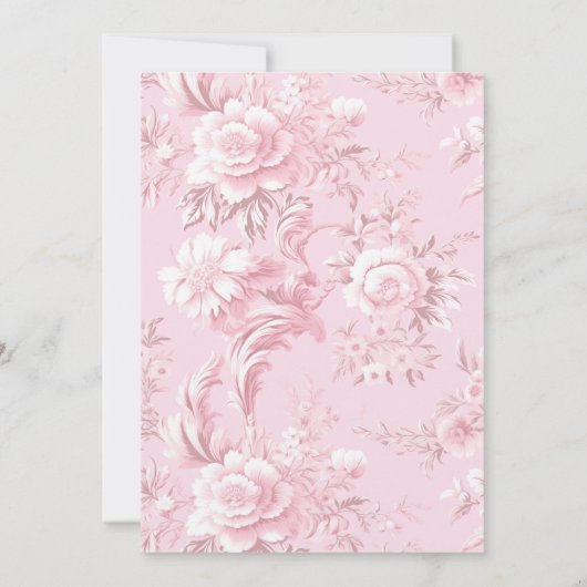 ヴィンテージフランスのフローラトイルピ結婚ンク 招待状 (裏面)