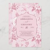 ヴィンテージフランスのフローラトイルピ結婚ンク 招待状 (正面/裏面)