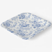 ヴィンテージフランスのフローラトイルブルー紙プレート ペーパープレート (傾斜あり)