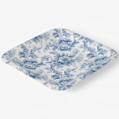 ヴィンテージフランスのフローラトイルブルー紙プレート ペーパープレート (傾斜あり)