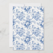 ヴィンテージフランスのフローラトイルブルー サンキューカード (裏面)