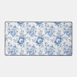 ヴィンテージフランスのフローラトイルブルー デスクマット