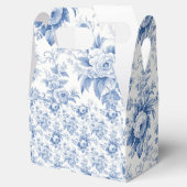 ヴィンテージフランスのフローラトイルブルー フェイバーボックス (オープン)