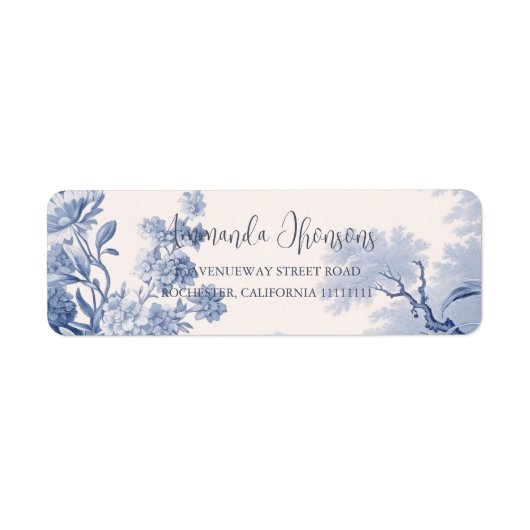 ヴィンテージフランスのフローラトイルブルー ラベル (正面)