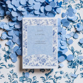 ヴィンテージフランスのフローラトイルブルー 出欠カード