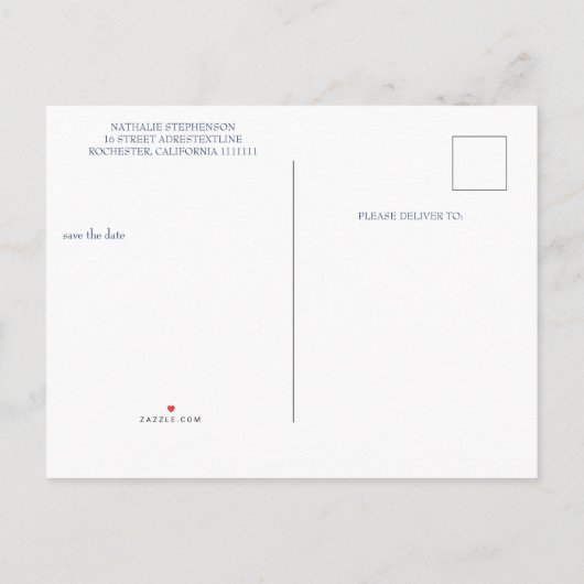 ヴィンテージフランスのフローラトイルブルー 案内ポストカード (裏面)