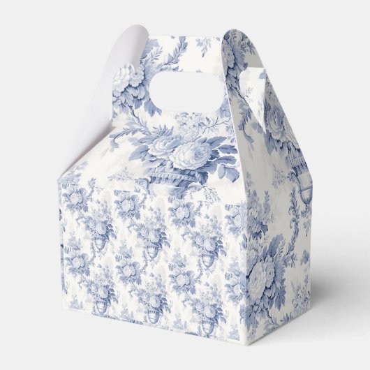 ヴィンテージフランスのフローラトイレブルーフェイスボックス フェイバーボックス (裏面サイド)