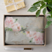 ヴィンテージフランスのフローラバラ旧世界地図デコパージュ 薄葉紙 (ギフト)