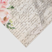 ヴィンテージフランスのフローラバラ旧文字の切り離し 薄葉紙 (詳細)