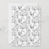 ヴィンテージフランスのフローラファンタジートイルブラック ノートカード (裏面)