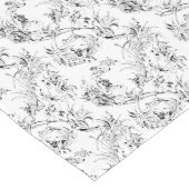 ヴィンテージフランスのフローラファンタジートイルブラック ロングテーブルランナー (コーナー)