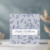 ヴィンテージフランスのフローラブルー スクエア名刺