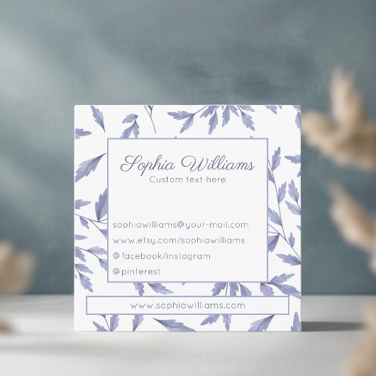 ヴィンテージフランスのフローラブルー スクエア名刺