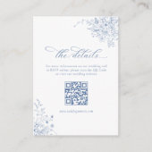 ヴィンテージフランスのフローラブ結婚ルーの詳細Qrコード エンクロージャーカード (正面)