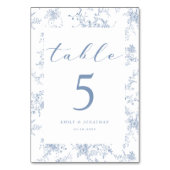 ヴィンテージフランスのフローラブ結婚ルー テーブルナンバー (裏面)