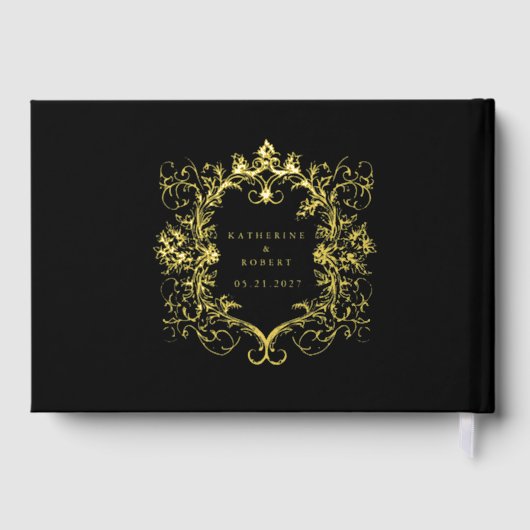 ヴィンテージフランスのフローラ結婚ズゲストブック ゲストブック (裏面)