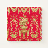 ヴィンテージフランスのフローラ、フラワー花瓶、バラ赤い宝石 ノートブック (裏面)