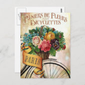 ヴィンテージフランスのフローラ ポストカード (正面/裏面)