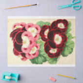 ヴィンテージフランスのフローラEphemeraデカップピンク 薄葉紙 (クラフト)