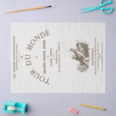 ヴィンテージフランスのブックタイトルページの切り離しJ Verne 薄葉紙 (クラフト)