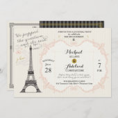 ヴィンテージフランスのブライダルシャワー招待状 招待状 (正面/裏面)