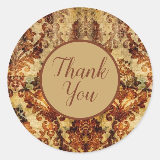 ヴィンテージフランスのブラウンダマスクありがとう ラウンドシール (正面)