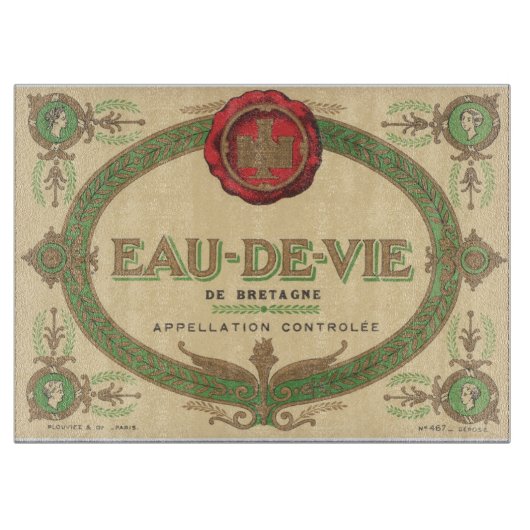 ヴィンテージフランスのブランディラベル カッティングボード (正面)