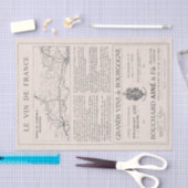 ヴィンテージフランスのブルゴーニュワインとデコップページ 薄葉紙 (クラフト)