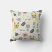 ヴィンテージフランスのブルドッグとスカンジナビアの花病 クッション (裏面)