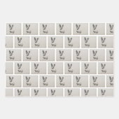 ヴィンテージフランスのブルドッグ誕生日包装紙 ラッピングペーパーシート (正面)