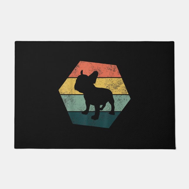 ヴィンテージフランスのブルドッグ贈り物フレンチ愛好者の贈り物 ドアマット (正面)