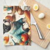 ヴィンテージフランスのブルドッグ キッチンタオル (四つ折り)