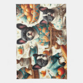 ヴィンテージフランスのブルドッグ キッチンタオル (縦)