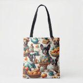 ヴィンテージフランスのブルドッグ トートバッグ (正面)