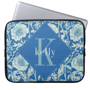 ヴィンテージフランスのブルーウィリアムモリスモノグラム ラップトップスリーブ