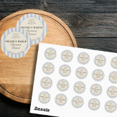 ヴィンテージフランスのブルーストライプのベーカリーロゴ ラウンドシール