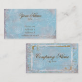 ヴィンテージフランスのブルートイルおよびスクリプト名刺 名刺 (正面/裏面)