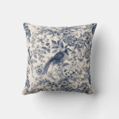 ヴィンテージフランスのブルートイルフルーリー クッション (裏面)