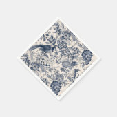ヴィンテージフランスのブルートイルフルーリー スタンダードカクテルナプキン (角)