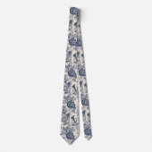 ヴィンテージフランスのブルートイルフルーリー ネクタイ (正面)