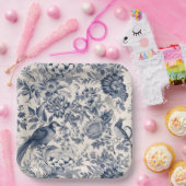 ヴィンテージフランスのブルートイルフルーリー ペーパープレート (パーティー)